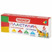Пластилин классический ПИФАГОР "Веселая такса", 12 цветов, 180 г, СО СТЕКОМ, 106675 - 167 руб. в alfabook