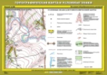 Карта. География 6 класс. Топографическая карта и условные знаки 70х100 - 462 руб. в alfabook