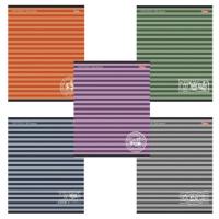 Тетрадь А5, 96 л., HATBER, скоба, линия, обложка картон, "ПОЛОСОЧКИ" (микс), 033678, 96Т5B2