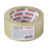 Клейкая лента упаковочная, 48 мм х 100 м, прозрачная, толщина 45 микрон, ОФИСМАГ, 440108 - 151 руб. в alfabook