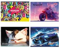 Альбом для рисования А4, 20 листов, скоба, обложка офсет, ПИФАГОР, 203х288 мм, "МИКС-1", 107102 - 76 руб. в alfabook