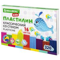Пластилин классический BRAUBERG KIDS, 16 цветов, 320 г, со стеком, 106508 - 294 руб. в alfabook