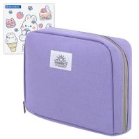 Пенал-органайзер BRAUBERG, 1 отделение, С НАКЛЕЙКАМИ, молния вокруг, канвас, 22x15х6 см, фиолетовый, 273594 - 794 руб. в alfabook
