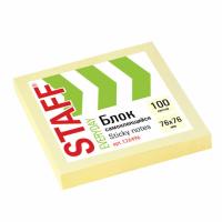 Блок самоклеящийся (стикеры), STAFF, 76х76 мм, 100 листов, желтый, 126496 - 38 руб. в alfabook