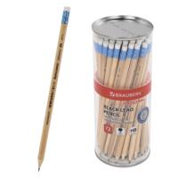 Карандаш чернографитный BRAUBERG "ORIGINAL", 1 шт., HB, с ластиком, некрашеный корпус, 181713 - 21 руб. в alfabook