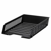 Лоток горизонтальный для бумаг BRAUBERG-MAXI, с пазами, А4 (358х272х69 мм), сетчатый, черный, 231141 - 444 руб. в alfabook