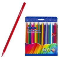 Карандаши цветные BRAUBERG, 24 цвета, цветной корпус, ПВХ-бокс, шестигранные, 182068 - 404 руб. в alfabook