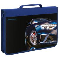 Папка на молнии BRAUBERG А4 с ручкой, с органайзером, 1 отделение, "Super car", 272219 - 675 руб. в alfabook