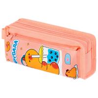 Пенал ЮНЛАНДИЯ ЮНИОР, 2 отделения, с ручкой, полиэстер, "Capybara", 21х8х6 см, 273814 - 325 руб. в alfabook