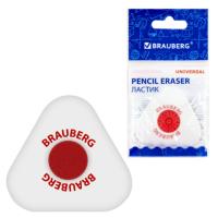 Ластик BRAUBERG "Universal", 45х45х10 мм, белый, треугольный, красный пластиковый держатель, 222473 - 76 руб. в alfabook