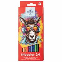 Карандаши цветные KOH-I-NOOR "DONKEY" 24 цвета, трехгранные, 3,2 мм, натуральное дерево, 3134/24, 3134024013KS - 800 руб. в alfabook