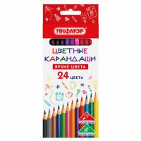 Карандаши цветные ПИФАГОР ЭКО "КЛАССИК", 24 цвета, шестигранные, 182050 - 204 руб. в alfabook