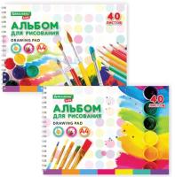 Альбом для рисования, А4, 40 листов, гребень, обложка картон, BRAUBERG KIDS, 195х285 мм, "Творчество" (2 вида), 106684 - 188 руб. в alfabook