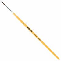 Кисть ПИФАГОР, ПОНИ, круглая, № 1, деревянная лакированная ручка, с колпачком, 200830