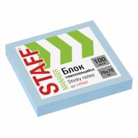 Блок самоклеящийся (стикеры) STAFF, 76х76 мм, 100 листов, голубой, 129362 - 38 руб. в alfabook