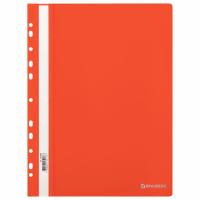 Скоросшиватель пластиковый с перфорацией BRAUBERG EXTRA, А4, 140/180 мкм, красный, 272898