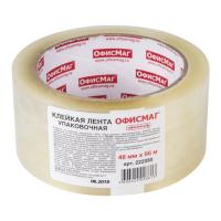 Клейкая лента упаковочная, 48 мм х 66 м, прозрачная, толщина 45 микрон, ОФИСМАГ, 222080 - 96 руб. в alfabook