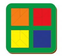 Рамка-вкладыш Сложи квадрат 4 квадрата, уровень 3 - 200 руб. в alfabook