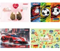 Альбом для рисования А4, 12 листов, скоба, обложка офсет, ПИФАГОР, 203х288 мм, "МИКС-1", 107100 - 54 руб. в alfabook