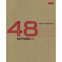 Тетрадь А5 48 л., HATBER скоба, линия, обложка КРАФТ, 079276, 48Т5В2_28075