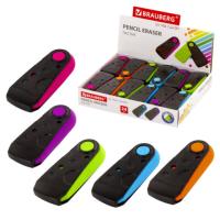Ластик BRAUBERG "ULTRA COLOR", 57х24х15 мм, ассорти, черный пластиковый футляр, 229562 - 82 руб. в alfabook