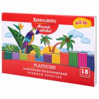 Пластилин классический BRAUBERG "МАГИЯ ЦВЕТА NEW", 18 цветов, 360 грамм, стек, ВЫСШЕЕ КАЧЕСТВО, 106427 - 310 руб. в alfabook