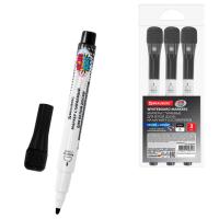 Маркеры на магните со стирателем для белой доски и планера, 3 шт., черные, BRAUBERG POP-ART, 1-2 мм, 152570 - 139 руб. в alfabook
