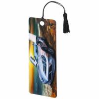 Закладка для книг с линейкой 3D-ОБЪЕМНАЯ BRAUBERG, "Мерседес", с декоративным шнурком, 125768