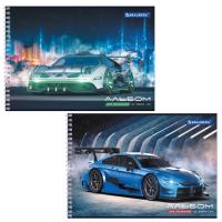 Альбом для рисования А4, 24 листа, гребень, обложка картон, BRAUBERG, 195х285 мм, "Спорткар" (2 вида), 106695 - 123 руб. в alfabook