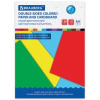 Набор цветного картона и бумаги А4 ТОНИРОВАННЫХ В МАССЕ, 60+60 л., 15 цв., BRAUBERG, "Творчество", 115088 - 1 080 руб. в alfabook