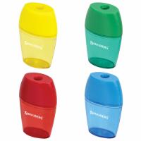 Точилка BRAUBERG "Diamond", с контейнером, овальная, в дисплее, ассорти, 222491 - 29 руб. в alfabook