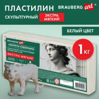 Пластилин скульптурный ЭКСТРА МЯГКИЙ БЕЛЫЙ "Секреты художника", 1 кг, BRAUBERG ART, 107506 - 708 руб. в alfabook