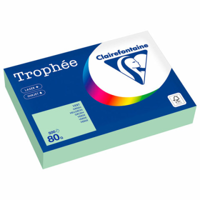 Бумага цветная CLAIREFONTAINE, А4, 80 г/м2, 500 л., пастель, зеленая, Франция, 1975PC - 2 333 руб. в alfabook