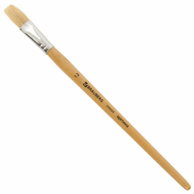 Кисть BRAUBERG, щетина, плоская, № 12, 200204 - 92 руб. в alfabook