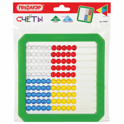 13	105857	Счеты детские ПИФАГОР "Учись считать!", 160х160 мм, 105857	Турция	322	309	297 - 322 руб. в alfabook