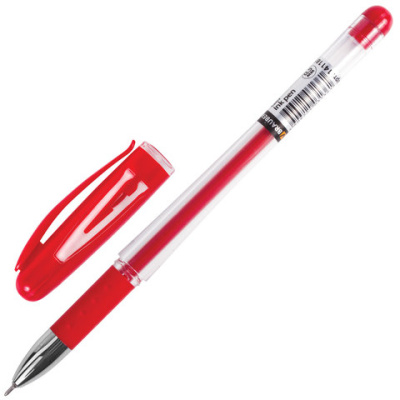 Ручка гелевая "Geller", крассная, толщ.письма 0,35 мм, BRAUBERG - 44 руб. в alfabook