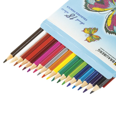 Карандаши цветные 18 цветов, заточенные, "Wonderful butterfly", BRAUBERG - 143 руб. в alfabook