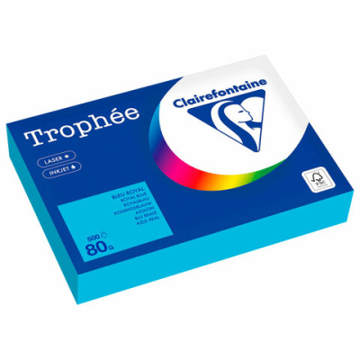 Бумага цветная CLAIREFONTAINE, А4, 80 г/м2, 500 л., интенсив, королевский синий, Франция, 1976PC - 2 594 руб. в alfabook