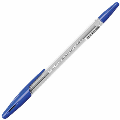 Ручка шариковая, Синяя, корпус прозрачный, толщ. письма 1 мм, ERICH KRAUSE - 17 руб. в alfabook