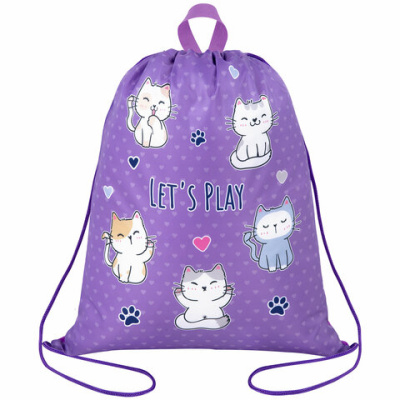 Мешок для обуви BRAUBERG KIDS, с петлей, 42х34 см, "Playing kittens", 272413 - 357 руб. в alfabook