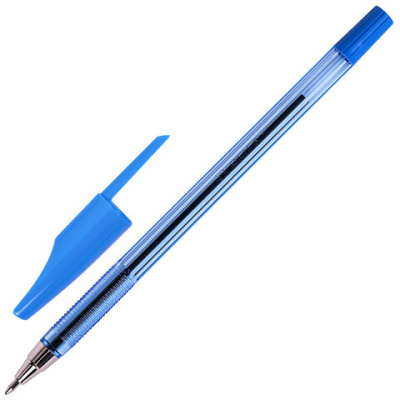 Ручка шариковая, Синяя, корпус прозрачный, металл. наконечник, толщ.письма 0,5 мм, BEIFA - 9 руб. в alfabook