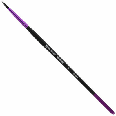 Кисть белка, круглая № 3, BRAUBERG PREMIUM, 200972 - 176 руб. в alfabook