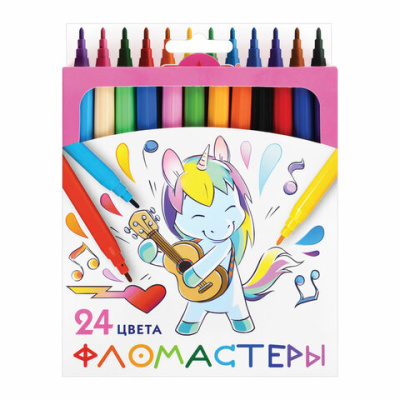 Фломастеры ПИФАГОР "ЕДИНОРОГ", 24 цвета, вентилируемый колпачок, 152450 - 252 руб. в alfabook