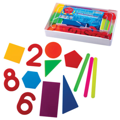 Касса цифр и счетных материалов "Учись считать", 142 элемента, пенал, КС01 - 487 руб. в alfabook