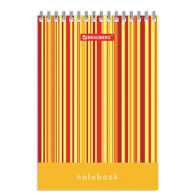 Блокнот "Полоски", 97х145 мм, А6, 40 л., гребень, картон, клетка, BRAUBERG - 29 руб. в alfabook