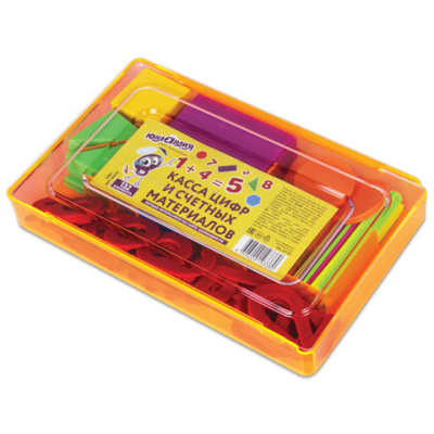 Касса цифр и счетных материалов ЮНЛАНДИЯ "ЛЁГКИЙ СЧЁТ", 132 элемента, пенал, 104751 - 544 руб. в alfabook